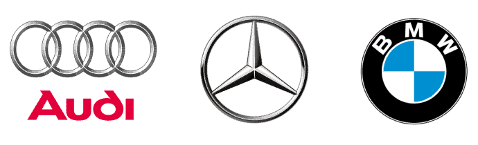 Logos Audi, Mercedez Benz y BMW